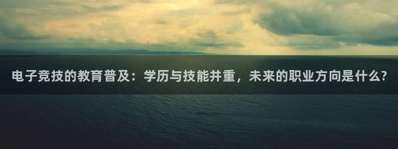 完美电竞下载：电子竞技的教育普及：学历与技能并重，未来的职业方向是什么?